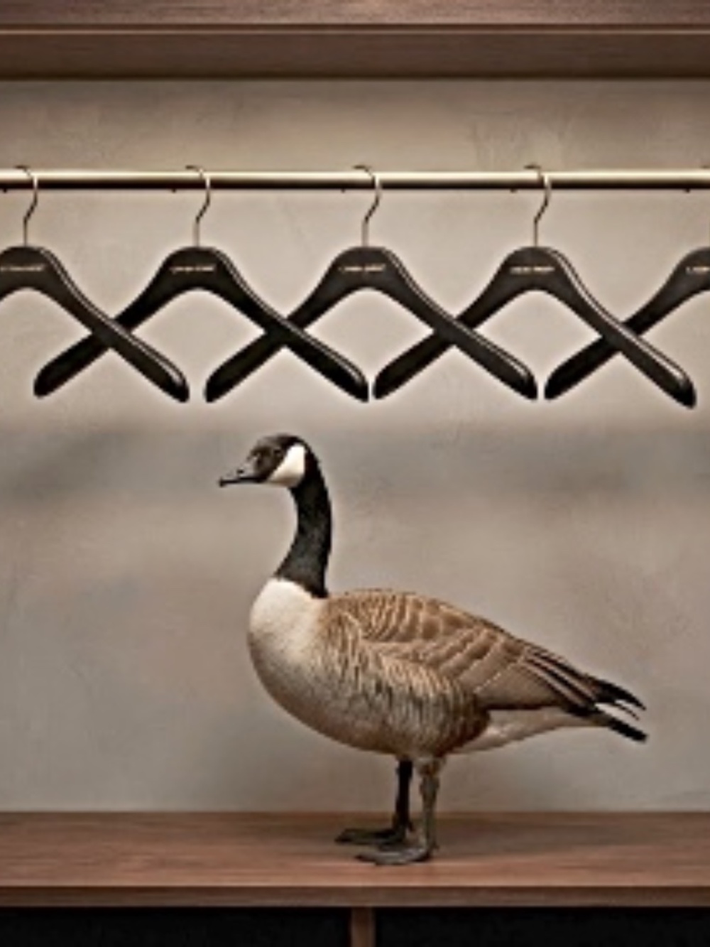 5 Authentic Canada Goose 19 Inch Wood Hangers